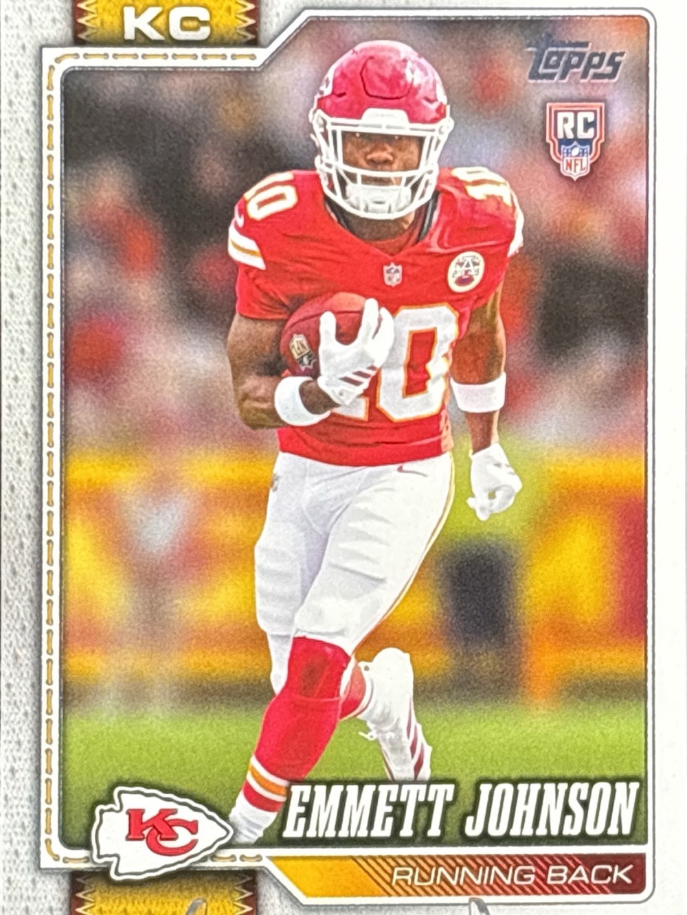 Topps Kansas City Chiefs Emmett Johnson Rookie Card